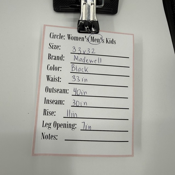 Madewell Mens Straight Leg Penn Slim Black Chino Pants Size 33x32 Business - Picture 6 of 6